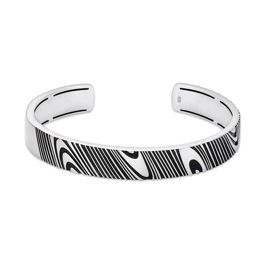T89 Double-Wrap Braided Leather Bracelet with Silver-Satin Magnetic Closure