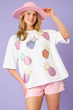 Fantastic Fawn - Sequin Pineapples T-Shirt