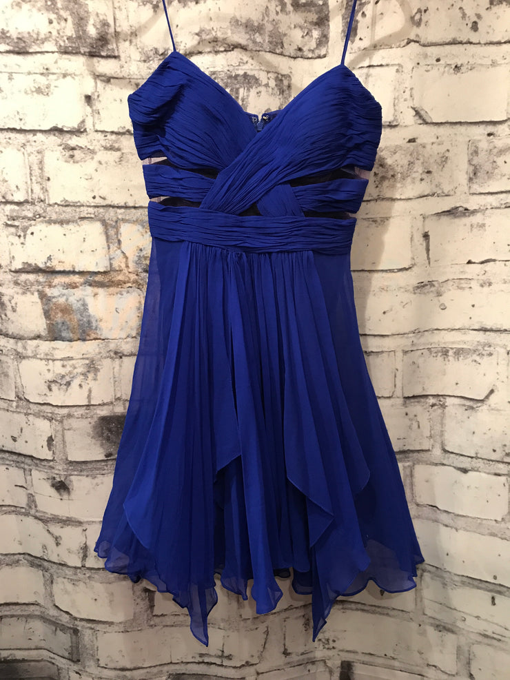 blue silk short dress