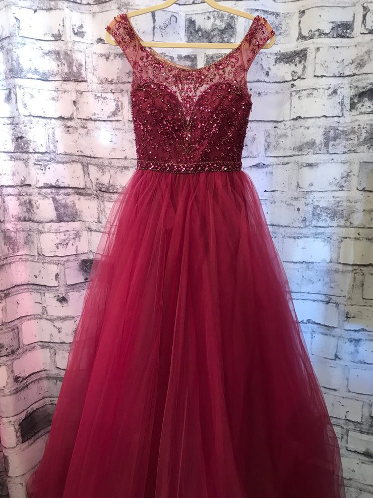 burgundy princess dress