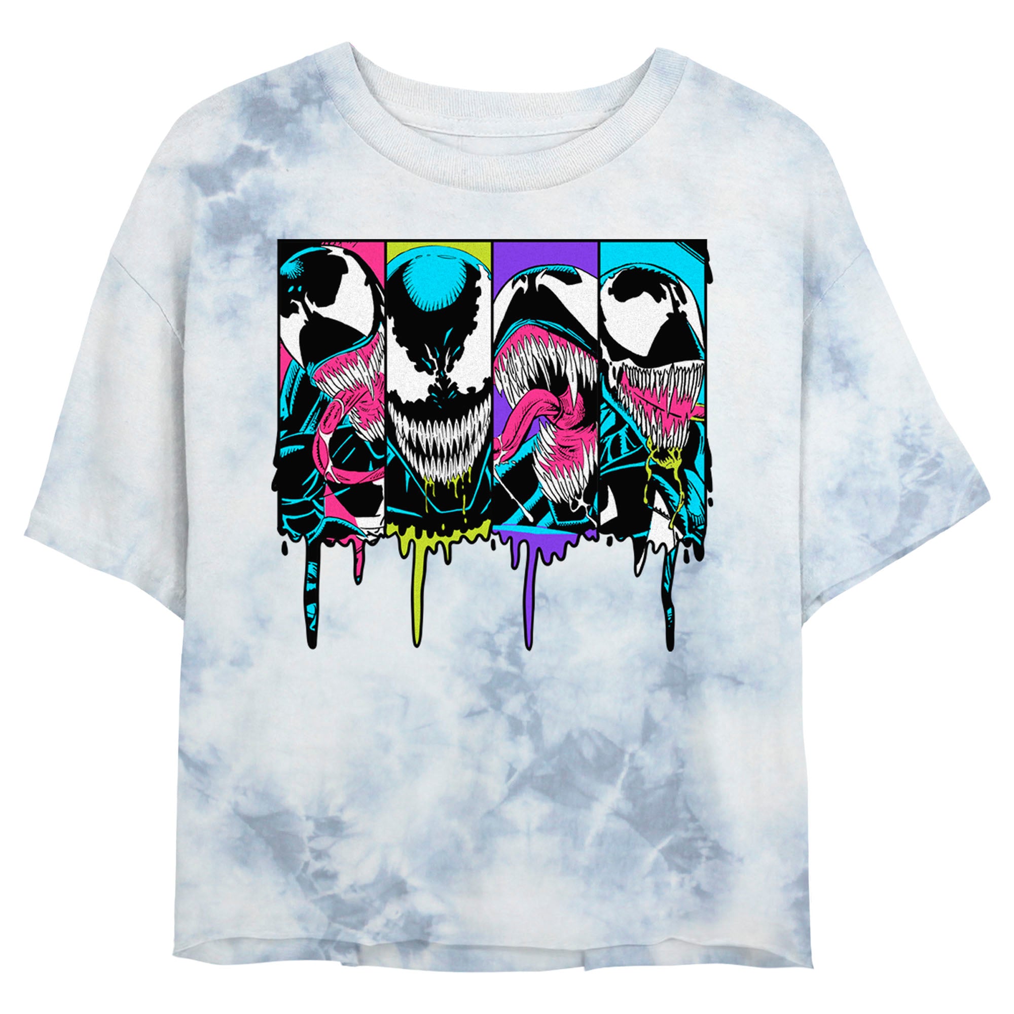 Junior's Marvel Neon Venom Bombard Tie-Dye T-Shirt - The Mouse Merch Box product image