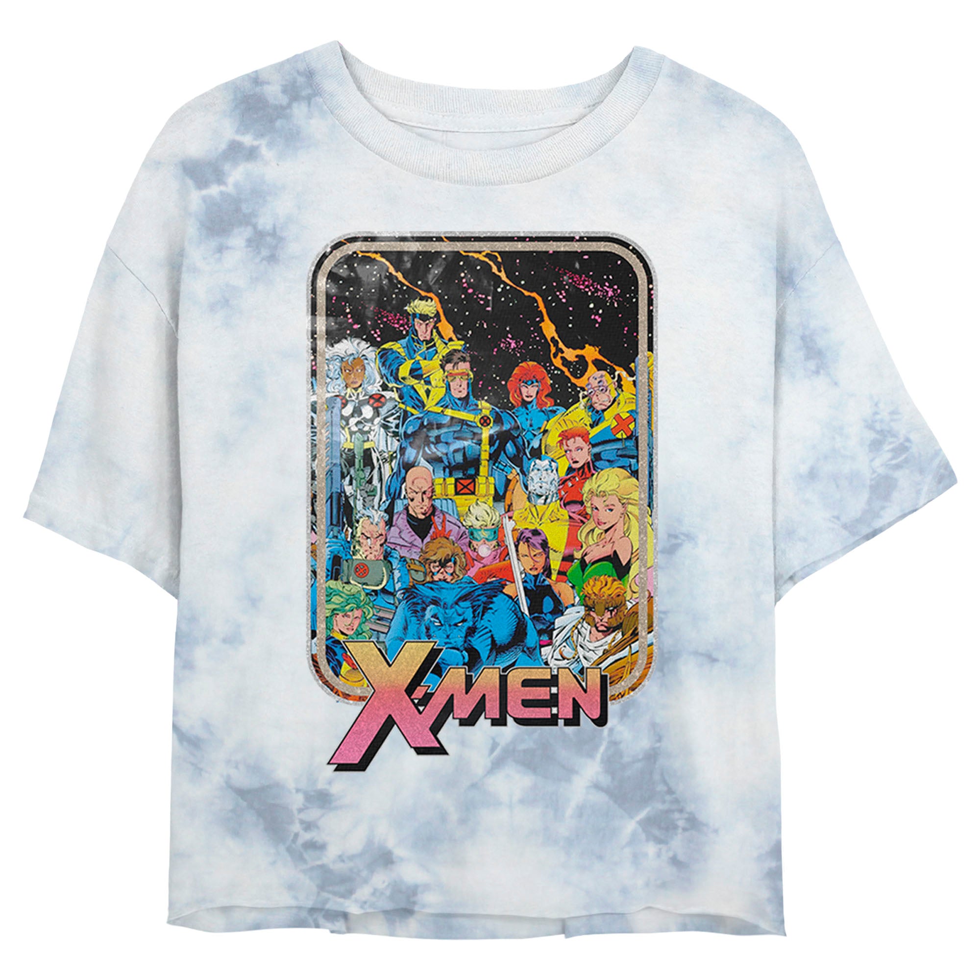 Junior's Marvel XMEN 70'S IRON ON Bombard Tie-Dye T-Shirt - The Mouse Merch Box product image