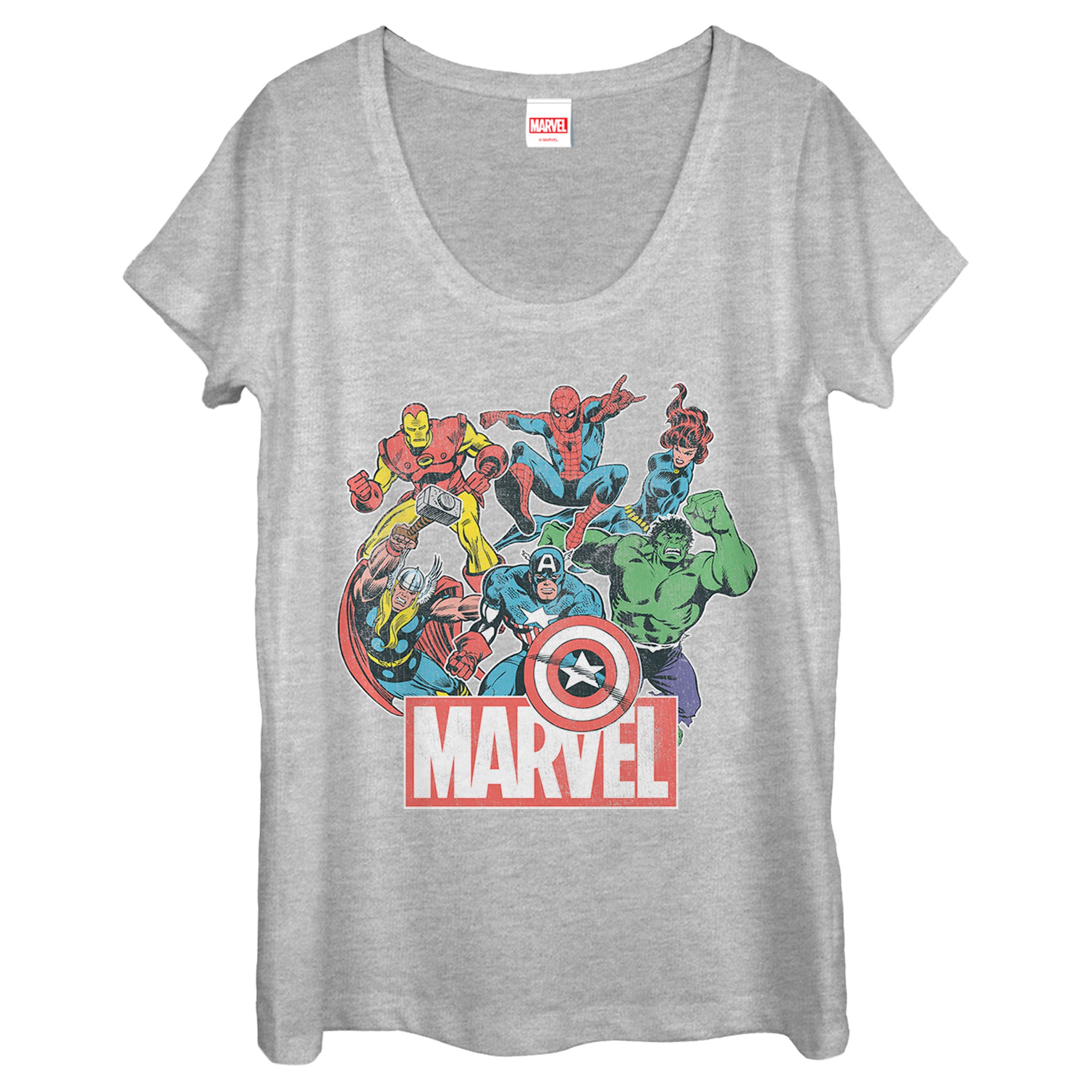 Women's Marvel Heroes of Today Scoop Neck T-Shirt - The Mouse Merch Box product image