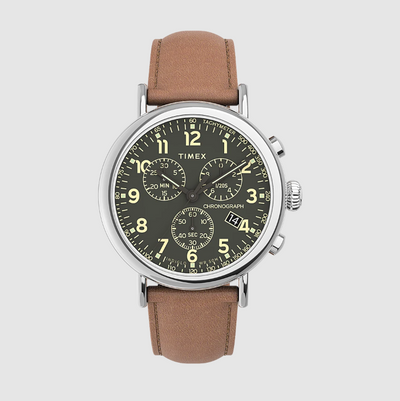 Timex - Standard Chronograph 41mm Watch - Green / Brown – ULAH