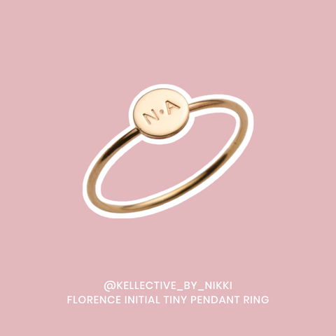 florence initial pendant ring