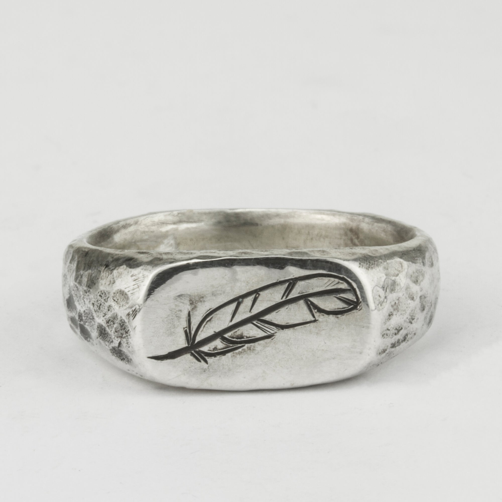 Engraved Quill Signet Ring