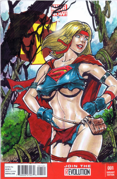 supergirl in the cavewoman savage land bikini