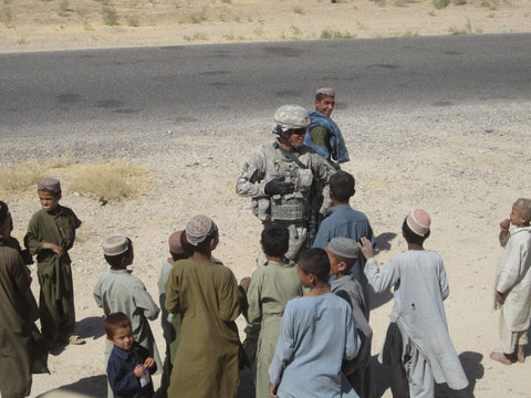 Patrick with the children of Afghanistan