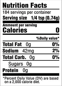 nutrition label