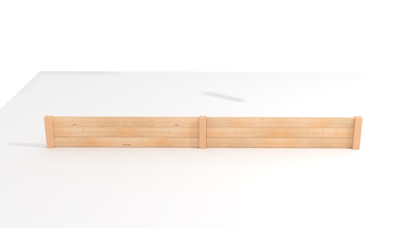 A GIF for attaching the tall post and the horizontal board of the Raised Bed Garden Planter