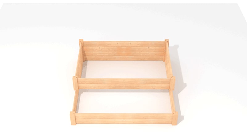 A GIF for assembling the second tier of the Three-tiered Raised Bed Planter.