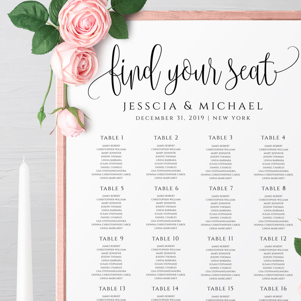 25 Seating Chart Wedding Template Free Popular Templates Design