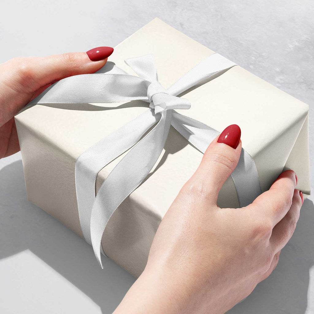 Elegant Matte White Wrapping Paper with Aurora Belli-Band