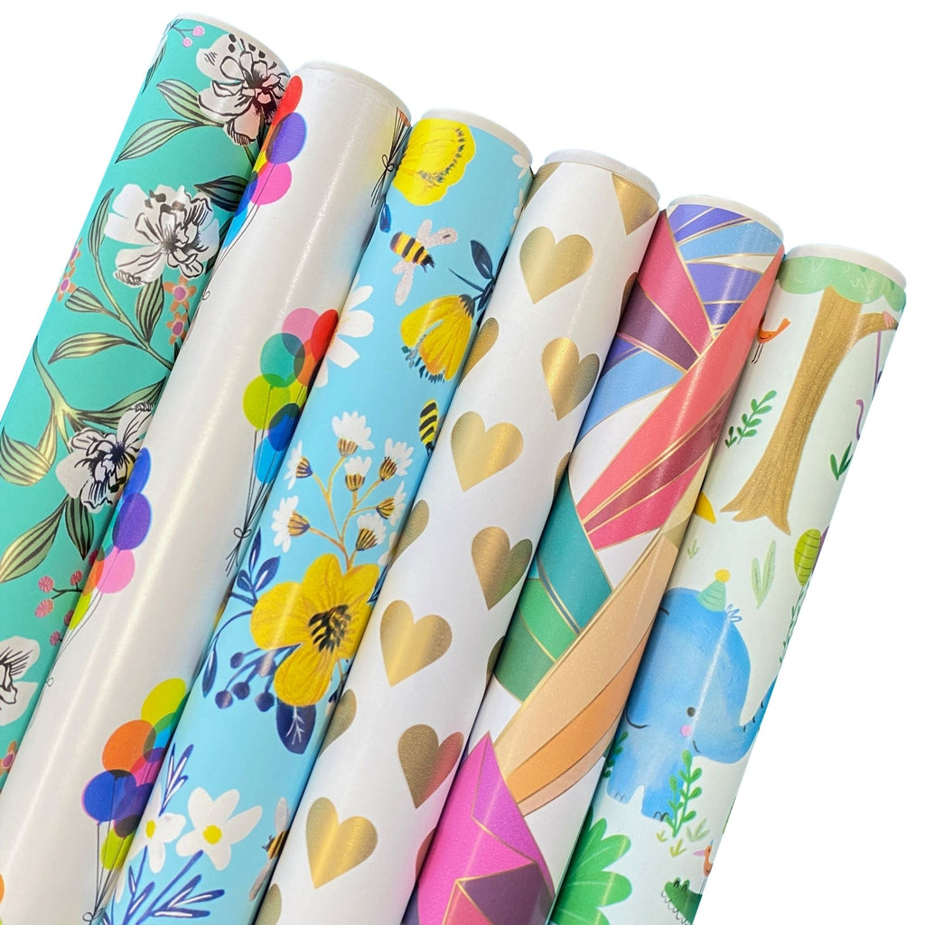 Jam Paper Industrial Size Bulk Wrapping Paper Rolls, Gypsy Floral Design, 1/4 Ream (520 Sq ft), Sold