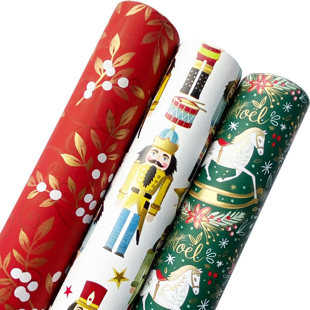 Red & Green Christmas Wrapping Paper Roll Bundle – Present Paper