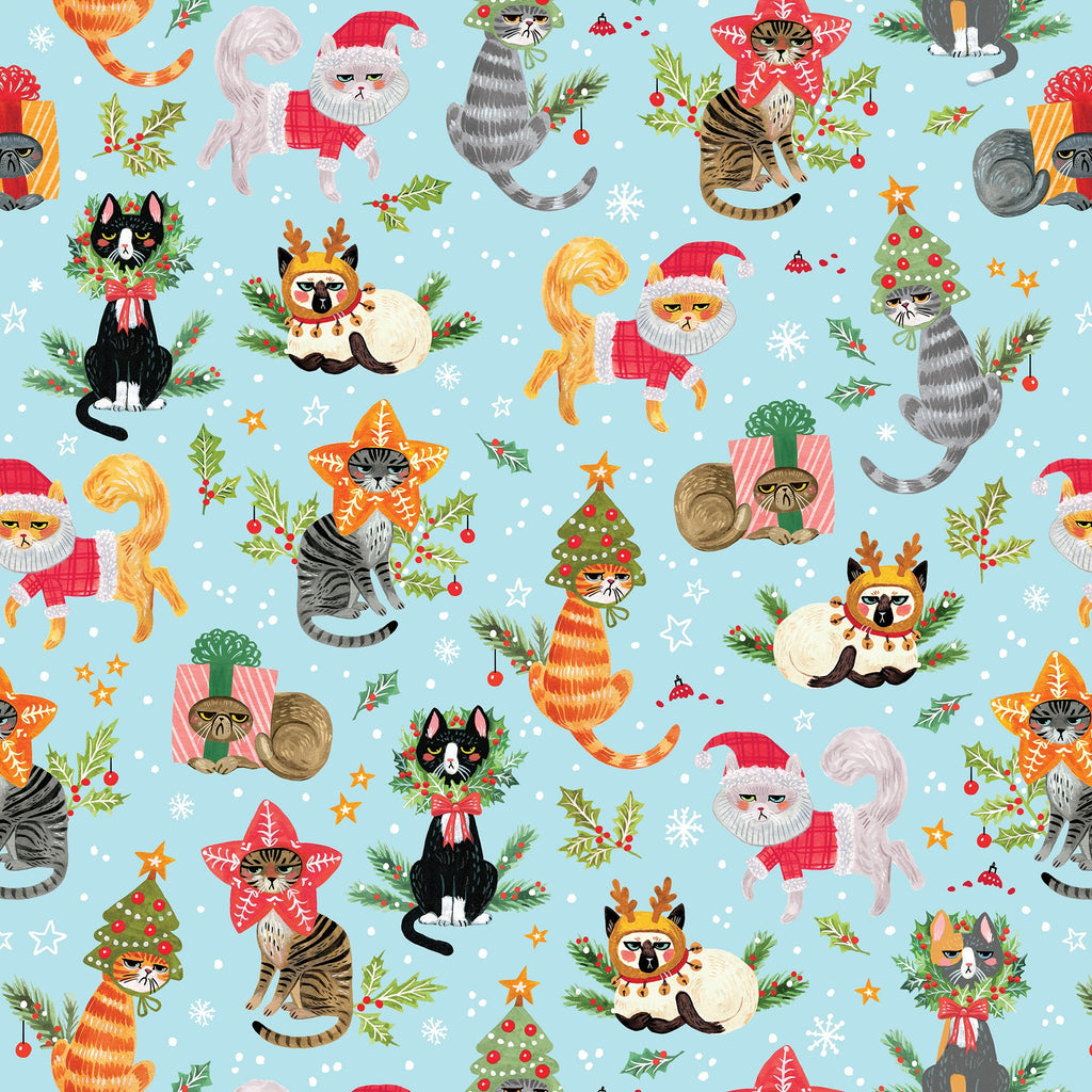 Meowy Christmas, Cat Lover Holiday Gift Wrapping Paper – Kitty Meow HQ