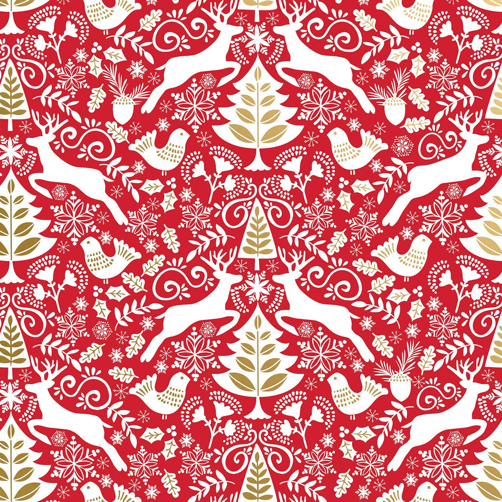 Village Town Christmas Gift Wrap 1/4 Ream 208 ft x 24 in