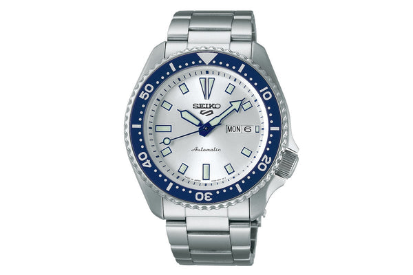 Seiko 5 Sports SBSA263: Silver x Indigo Limited Edition Homage to "4th Divers" by THE CLOCK HOUSE