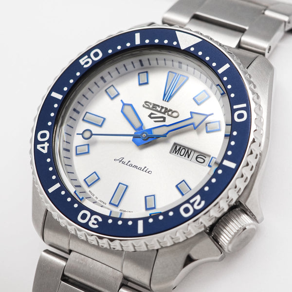 Seiko 5 Sports SBSA263: Silver x Indigo Limited Edition Homage to "4th Divers" by THE CLOCK HOUSE