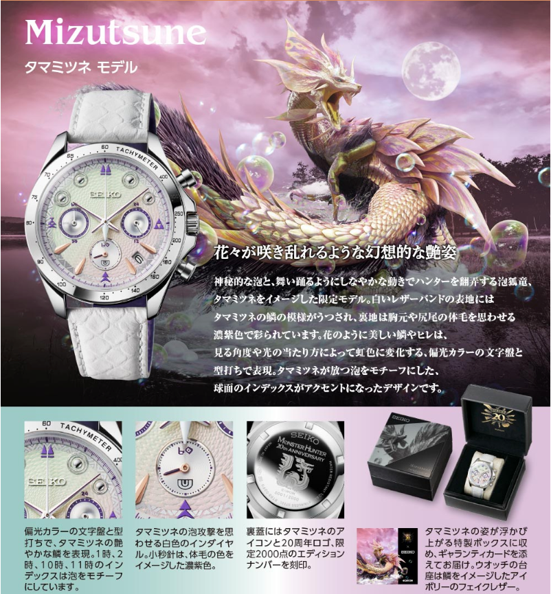 The Monster Hunter 20th Anniversary x Seiko Tachymeter Collaboration - Velkhana, Alatreon, Mizutsune & Nargacuga