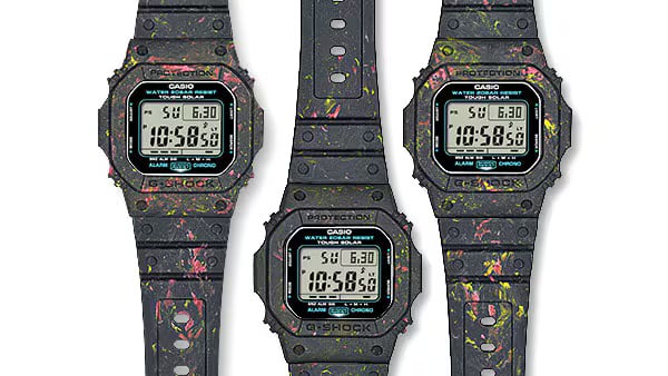 Celebrating G-Shock's Birthday with the Solar-powered G-5600BG-1 Made from Recycled Resin WatchOutz.com