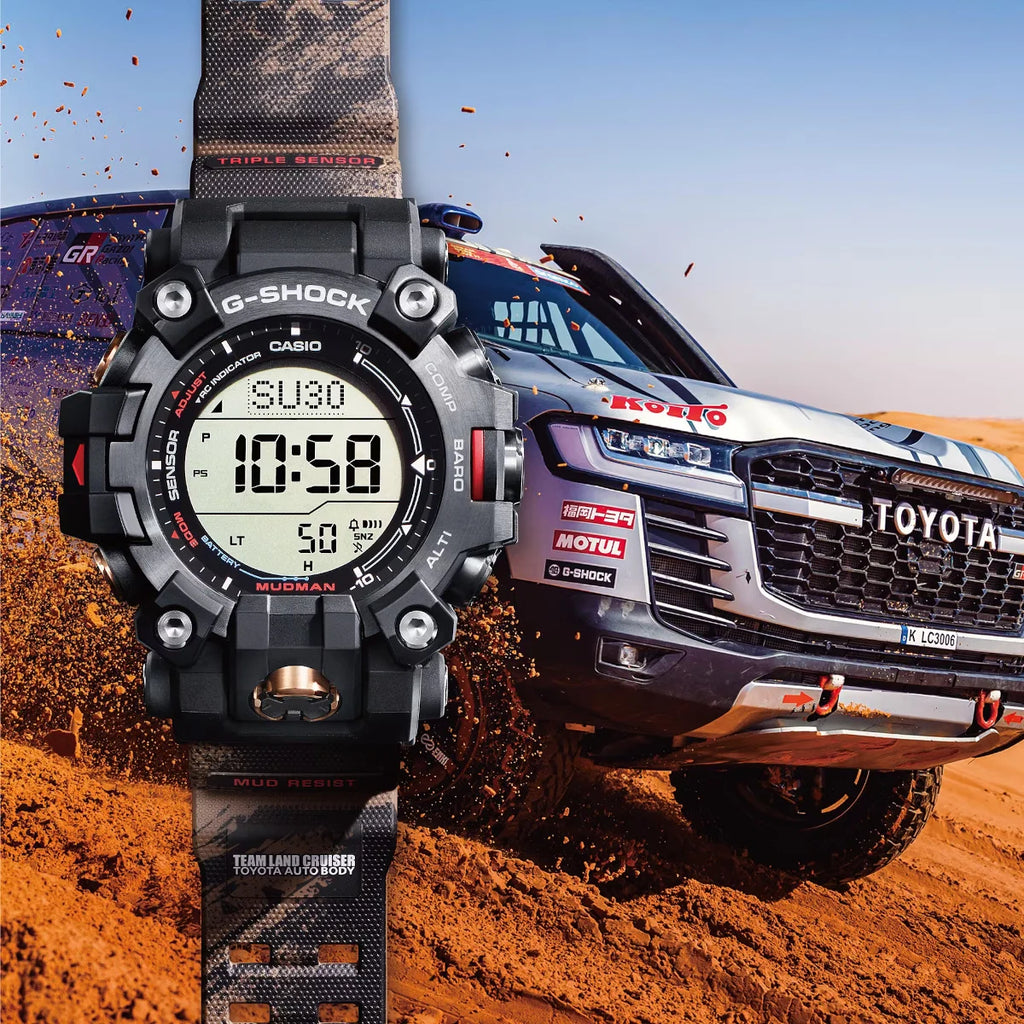 Team Land Cruiser Toyota Auto Body x G-Shock Mudman GW-9500TLC-1: Celebrating TLC's 11th Consecutive Victory at Dakar Rally WatchOutz.com