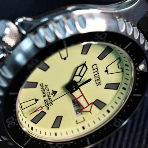 CITIZEN PROMASTER AUTOMATIC DIVER 200M FUGU FULLY LUMED DIAL LIMITED EDITION NY0119-19X www.watchoutz.com