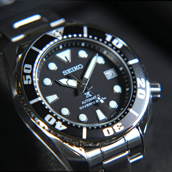 Seiko Prospex Mechanical Automatic 200M Diver Black-Dial Sumo SBDC031 www.watchoutz.com