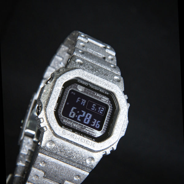 Casio G-Shock 40th Anniversary Full Metal Square Face Recrystallized Steel GMW-B5000PS-1 GMWB5000PS-1 www.watchoutz.com