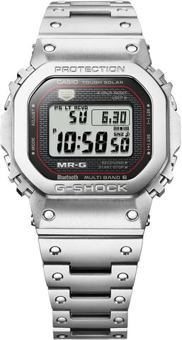 Casio G-Shock MR-G MRG-B5000 Series Super Titanium Solar Multi-Band-6 Silver MRG-B5000D-1 www.watchoutz