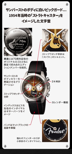 Pre-Order the Seiko Chronograph x Fender 70th Anniversary 1954 Limited Edition WatchOutz.com