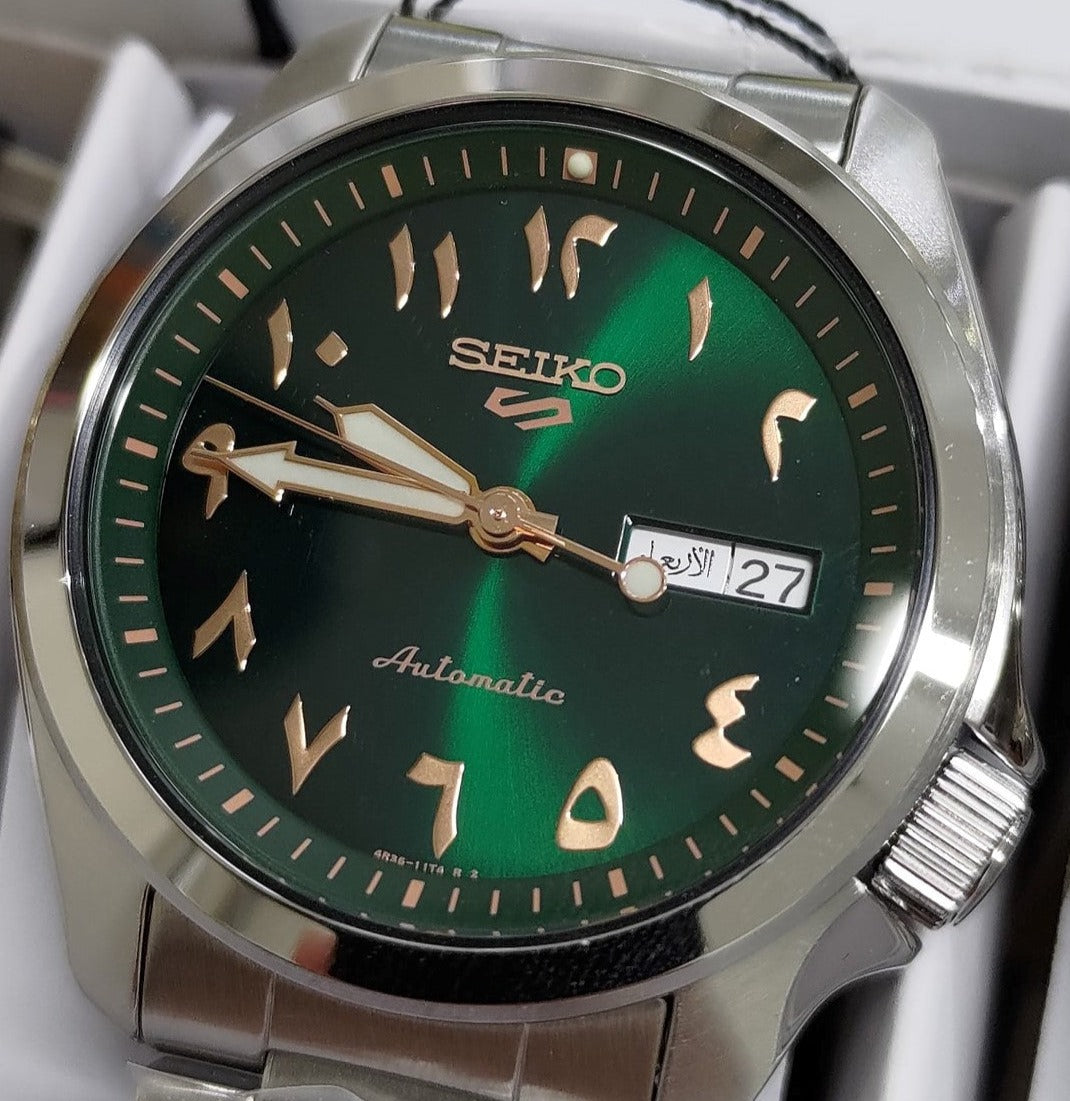Seiko 5 Sports Automatic Arabic Numeric Date Display Green Dial SRPH49 –  WATCH OUTZ