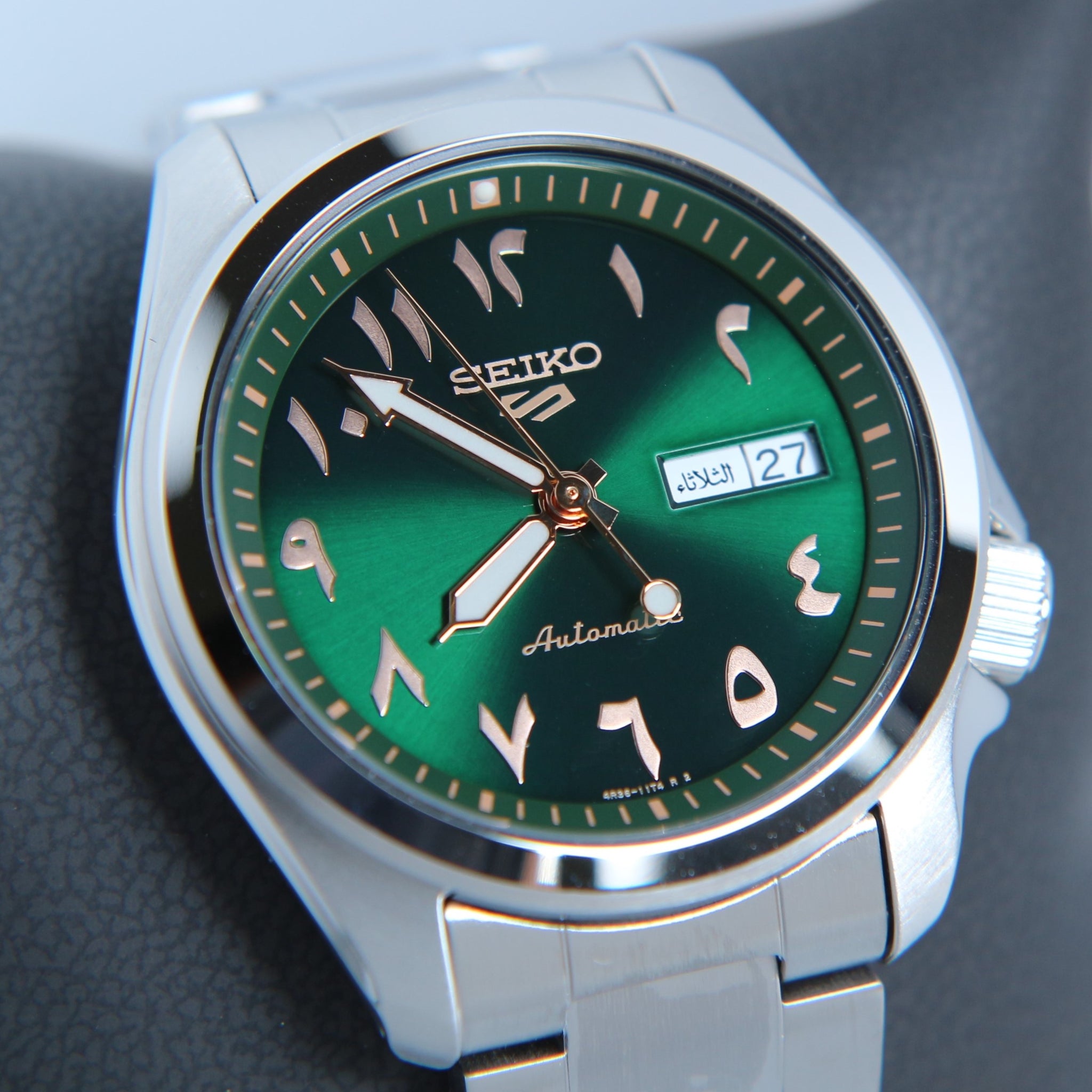 Seiko 5 Sports Automatic Arabic Numeric Date Display Green Dial SRPH49 –  WATCH OUTZ