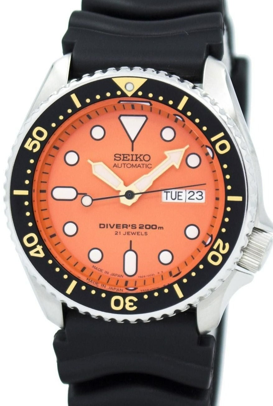 Seiko 5 Sports SKX Automatic Diver Orange Dial Japan Made JDM SKX011 –  WATCH OUTZ