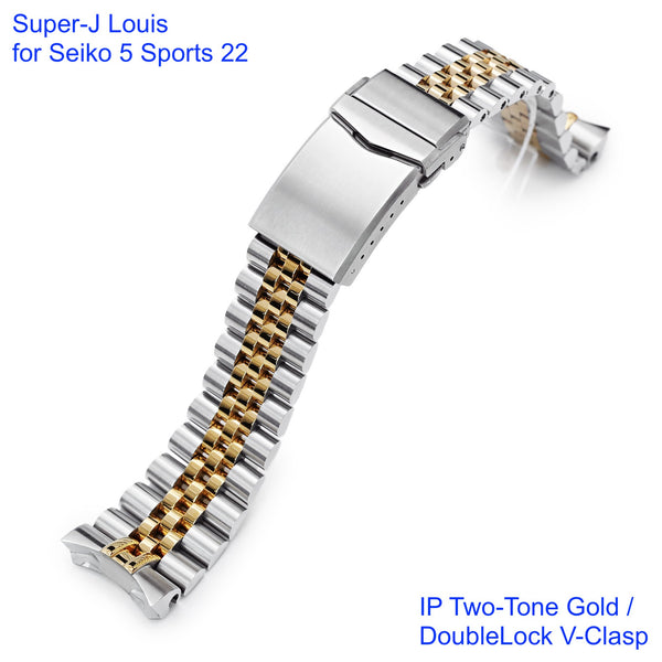 22mm Super-J Louis JUB Watch Band compatible with Seiko New