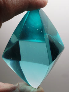 Aqua Blue Andara Crystal Octahedron 132g