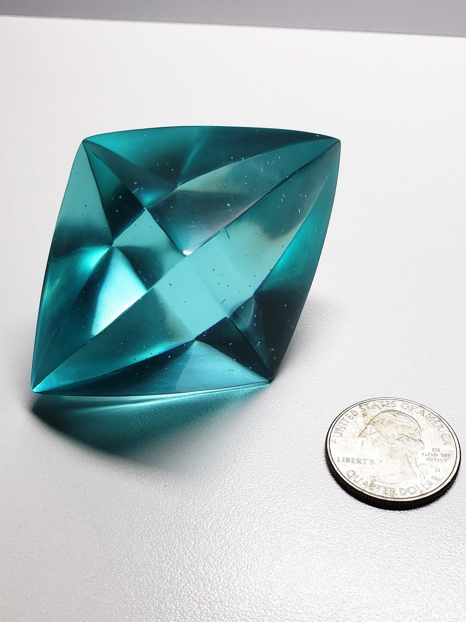 Aqua Blue Andara Crystal Octahedron 132g