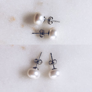 real pearl stud earrings