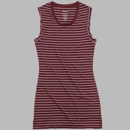 maroon striped dress