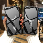 Black & White Space tempered Glass Cases for iPhone