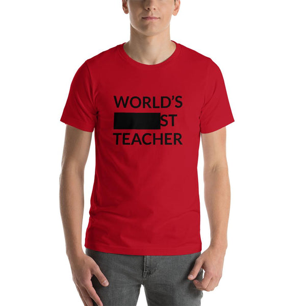 Funny World's Best Teacher Shirt or World's Okayest Teacher?-Faculty Loungers