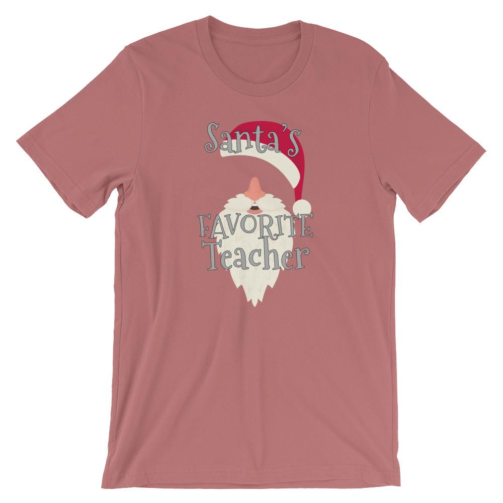 Teachers Christmas Shirt Santa’s Favorite Teacher Faculty Loungers