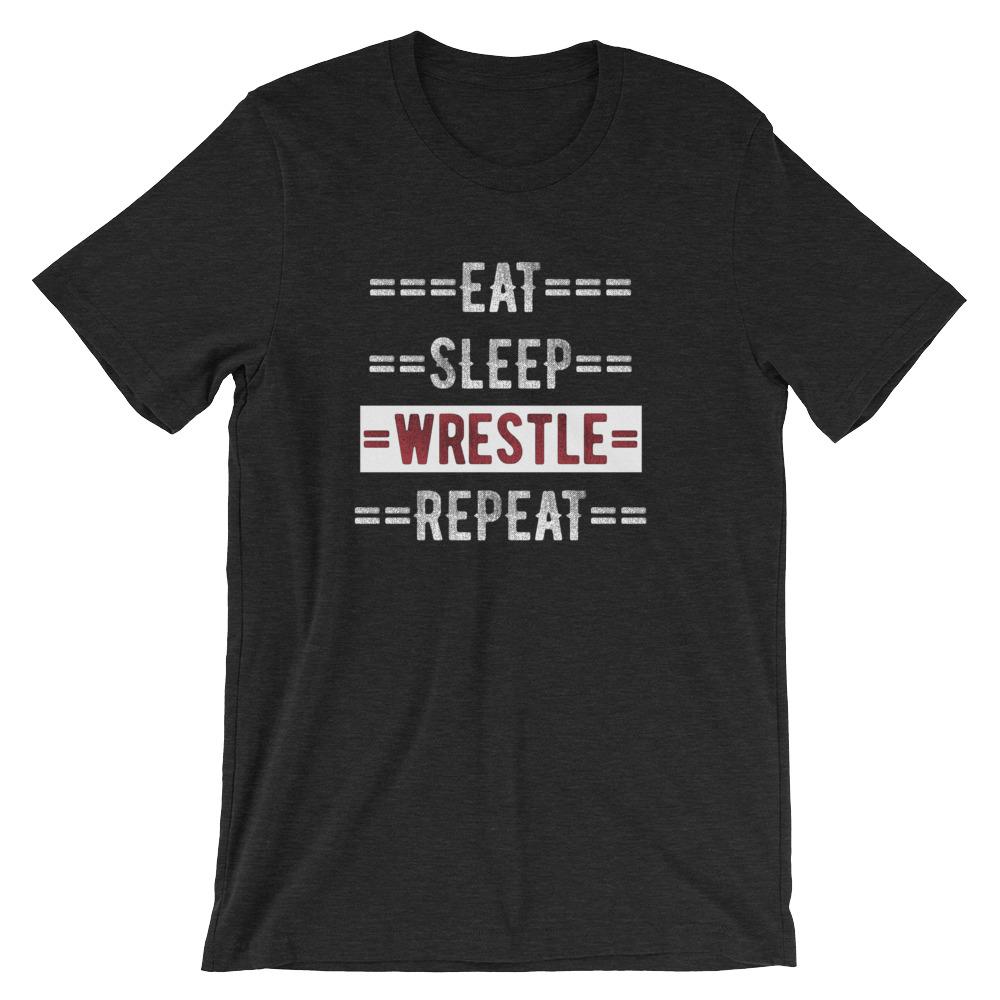 Wrestling Coach Short-Sleeve Gift T-Shirt - Eat Sleep Wrestle Repeat ...