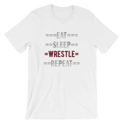 Wrestling Coach Short-Sleeve Gift T-Shirt - Eat Sleep Wrestle Repeat