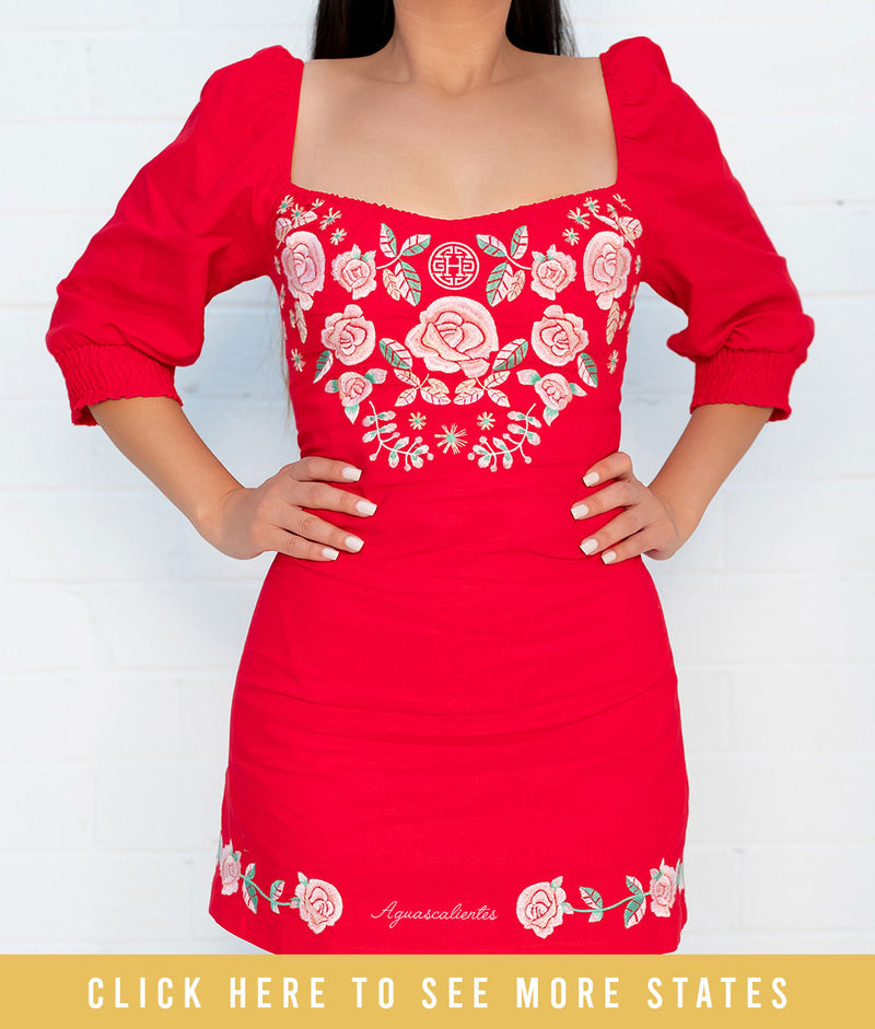 State Cariñosa Embroidered Dress – Herencia Clothing