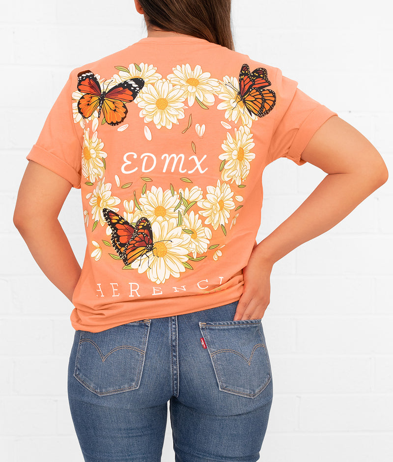 State Butterfly & Daisies Short Sleeve Pocket Tee