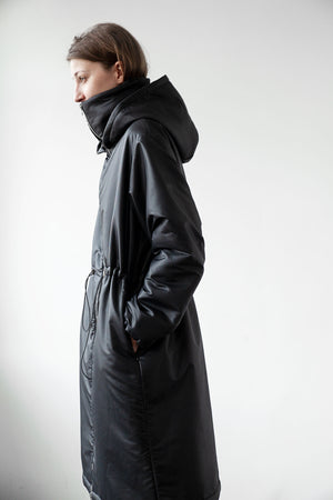 knee length puffer coat