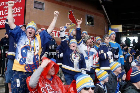 St. Louis Blues Fans Wearing Beanies