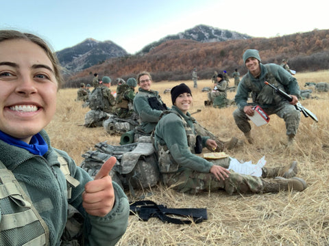Kelsie Taylor With Friends During an ROTC Exercise