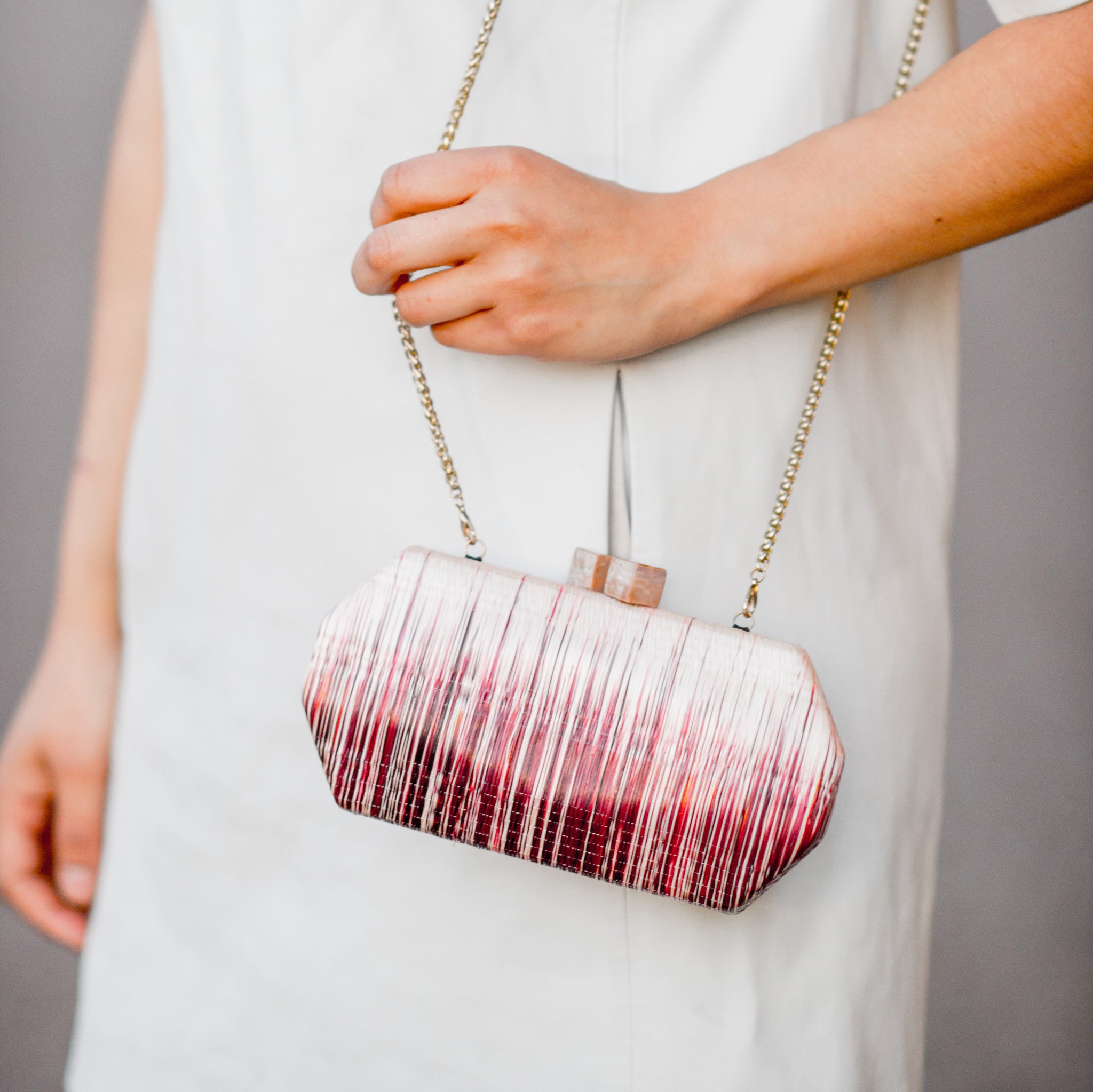 wine colored clutch